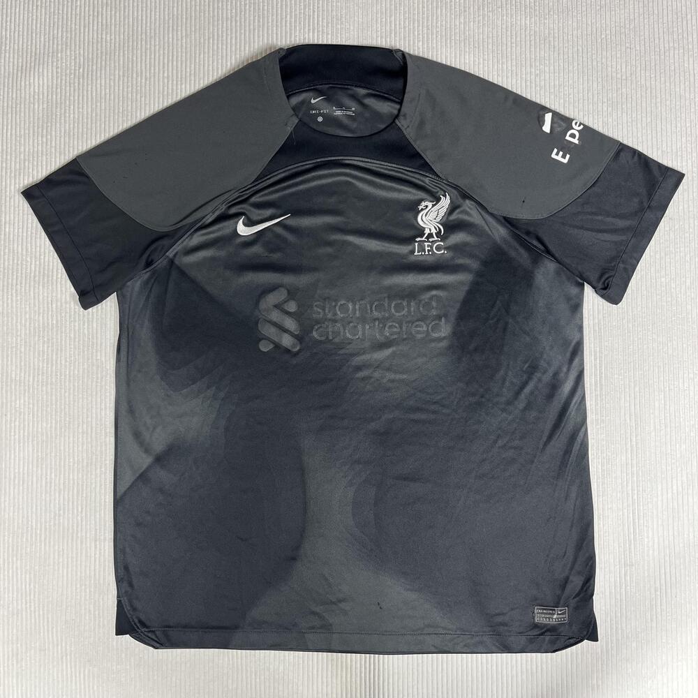 Liverpool FC Jersey Mens XL Black Premier League Soccer Nike Standard Chartered